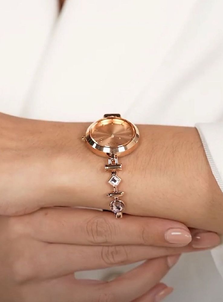 Titan Raga-Elegant Rose Gold Beaded Watch