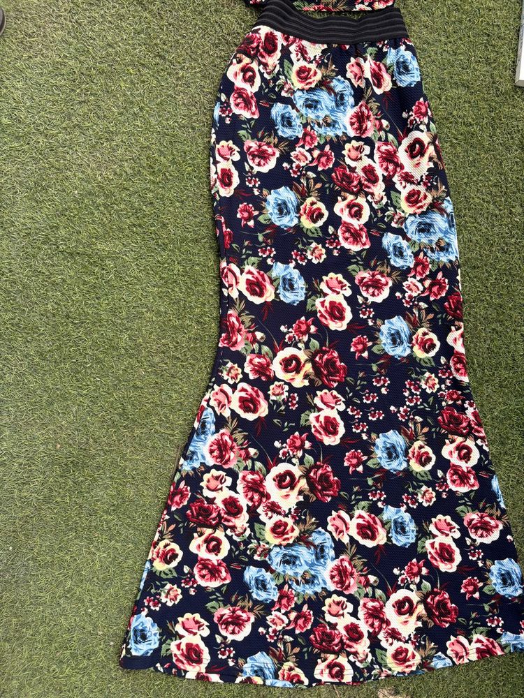 Floral Print Maxi Skirt