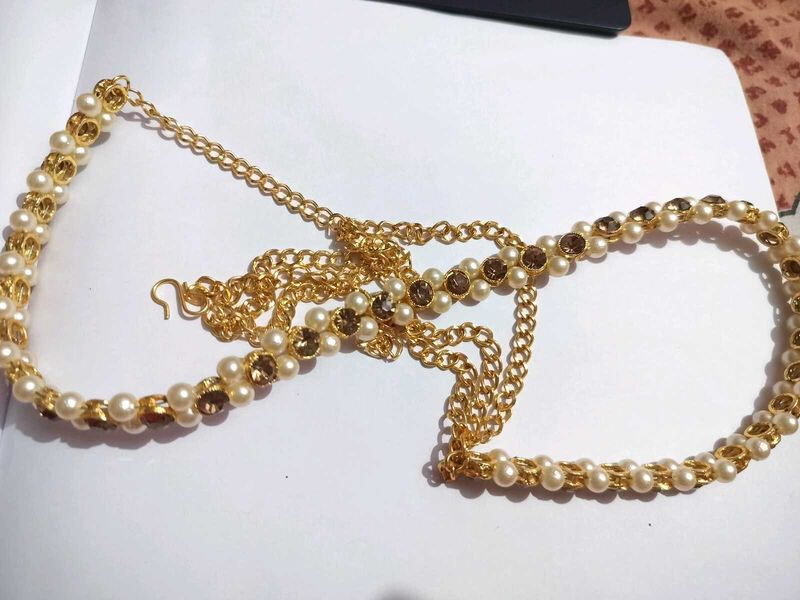 Elegant Pearl &amp; Stone Waist Chain