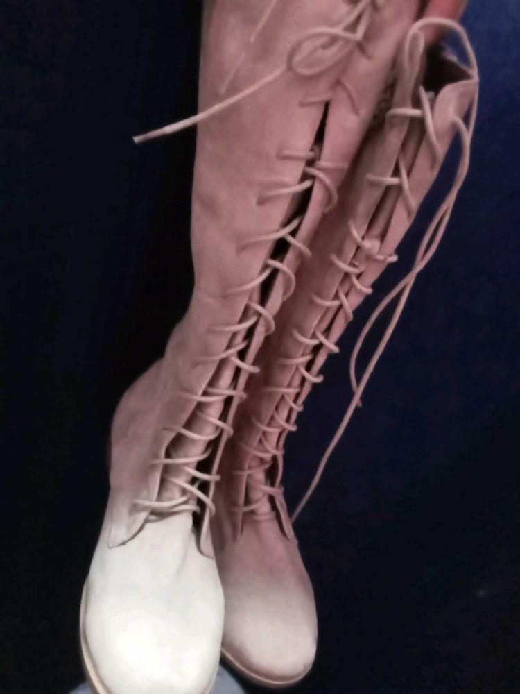 Lace-Up Over-the-Knee Boots