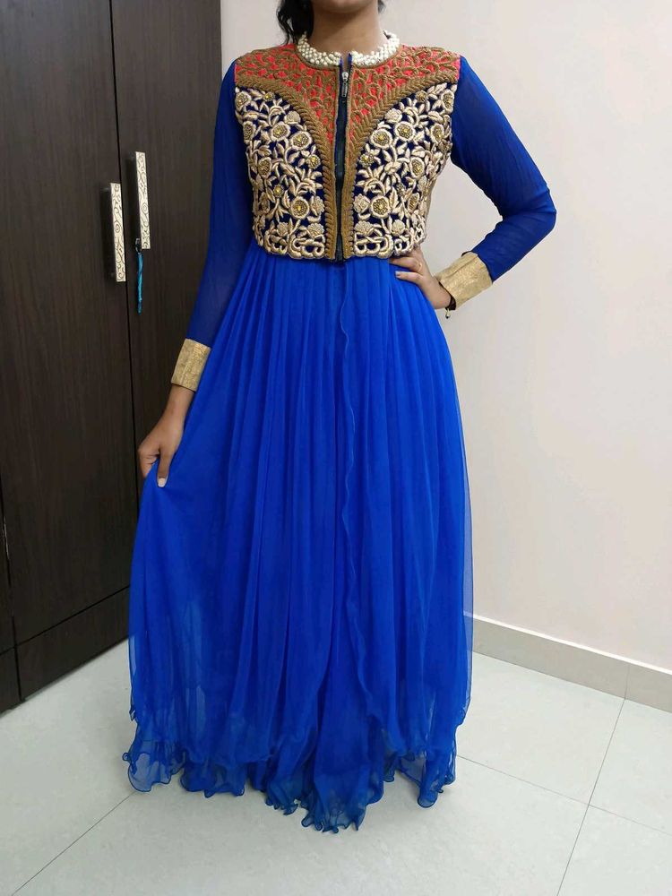 Elegant Blue Ethnic Gown
