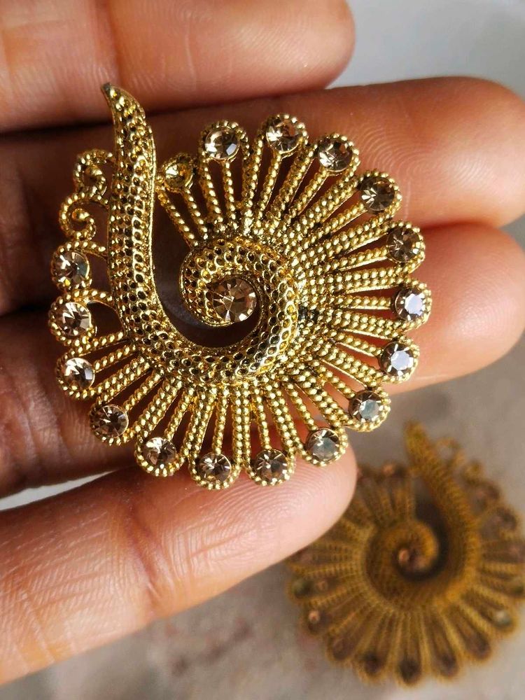 Gold Peacock Earrings