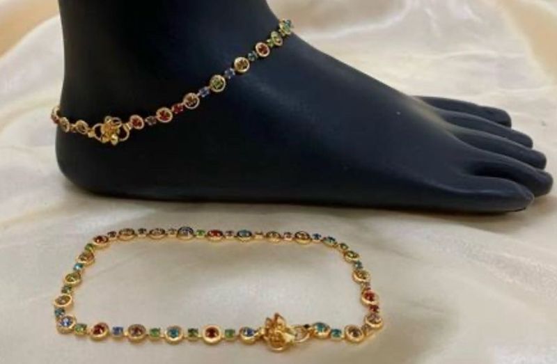 Gemstone Anklet Set
