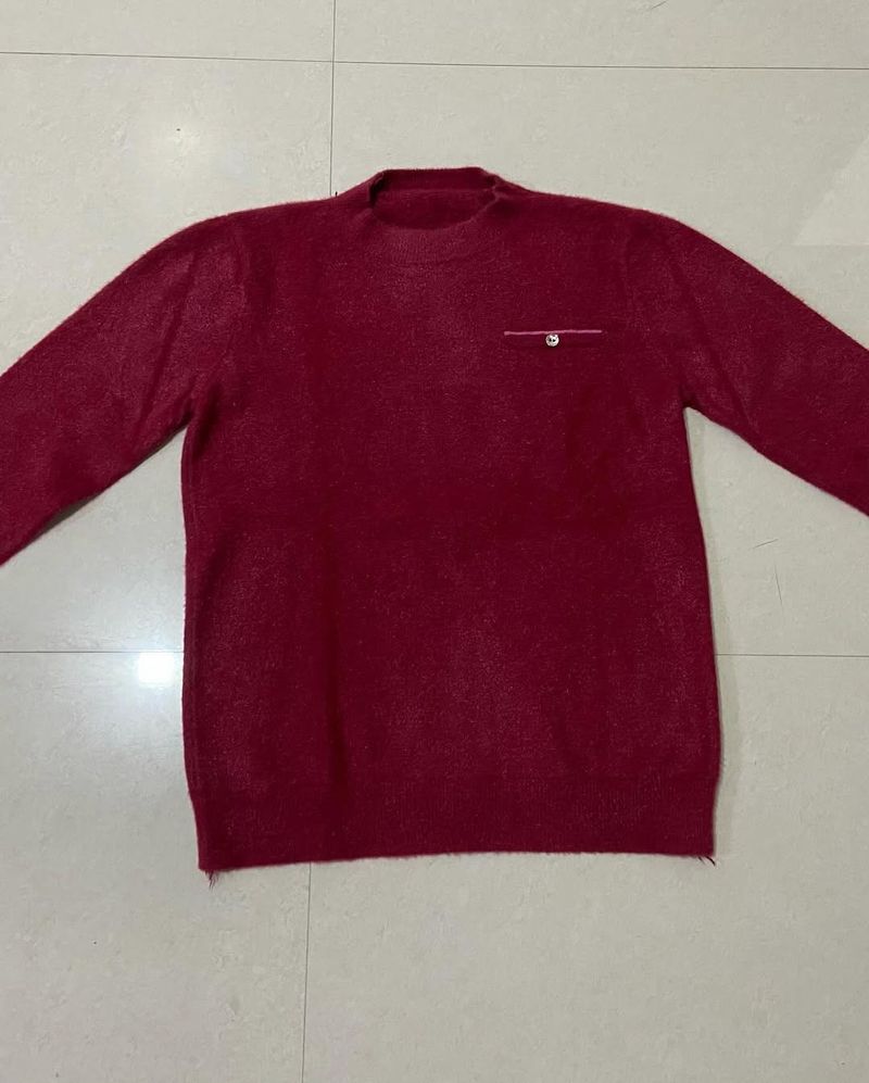 Burgundy Knit Pullover