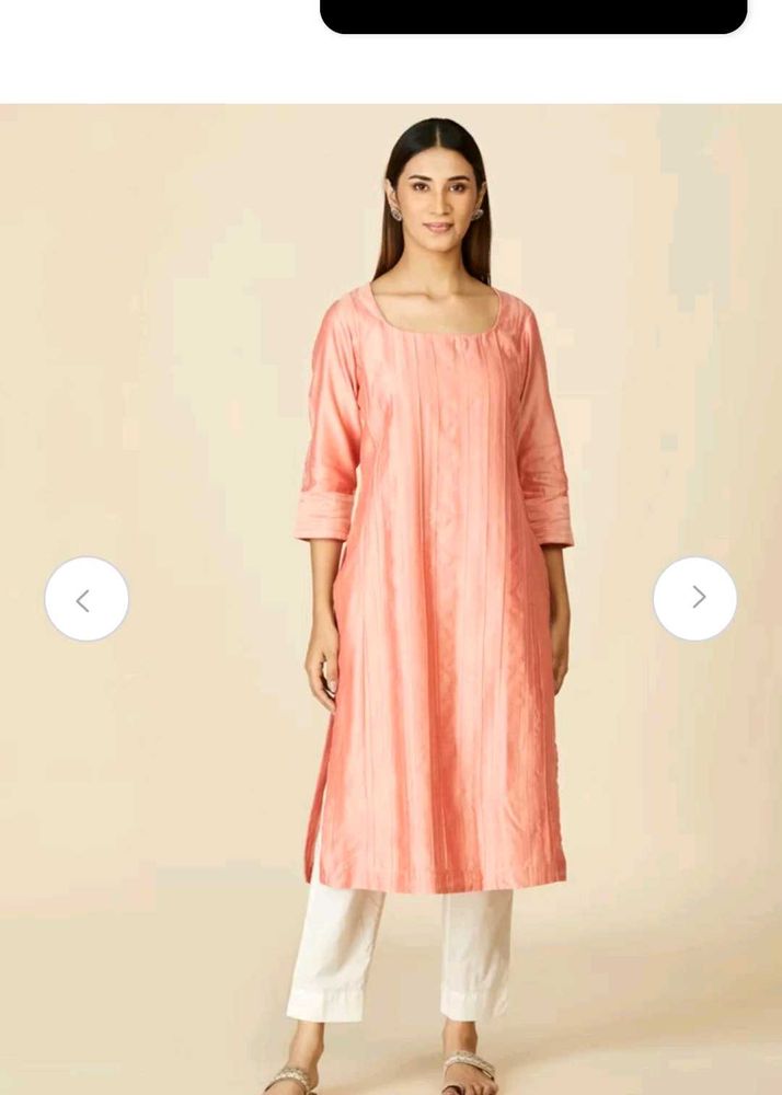 FAB india Elegant Peach Kurta