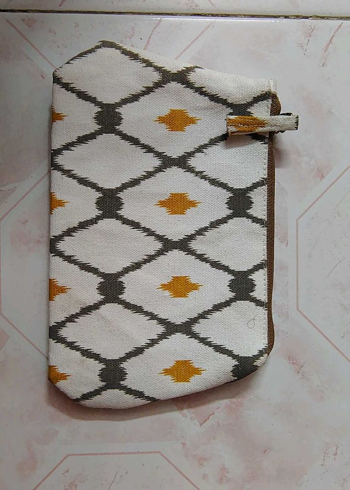 Patterned White Pouch
