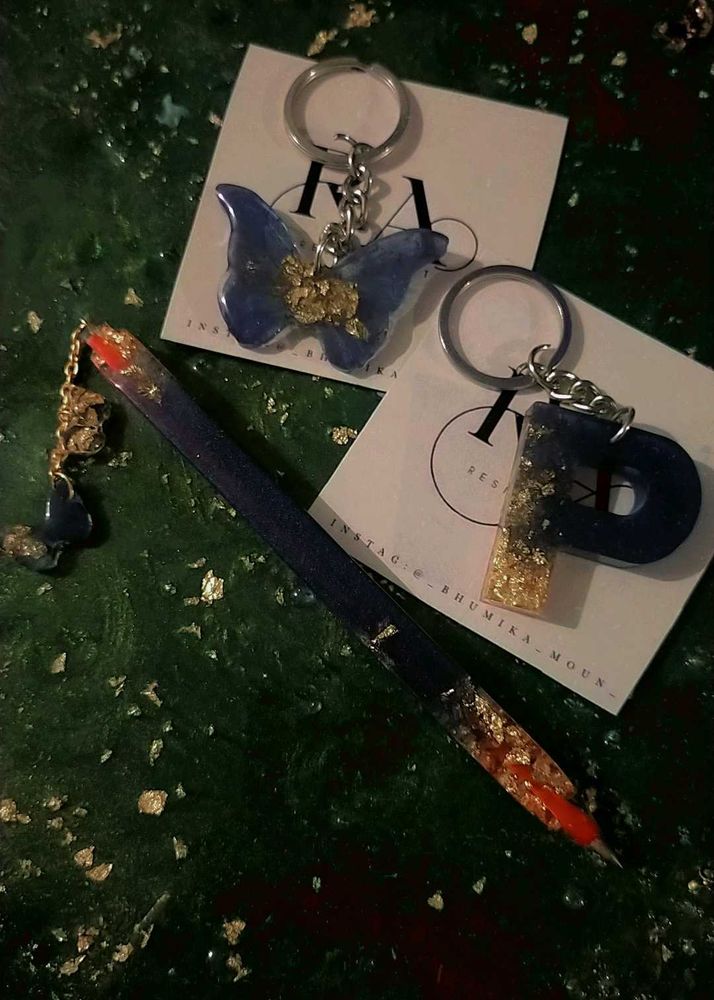 Resin Keychains &amp; Pen