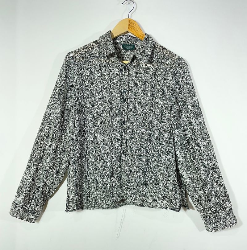 Women Printed Black Top | Bust-40 | Length-23