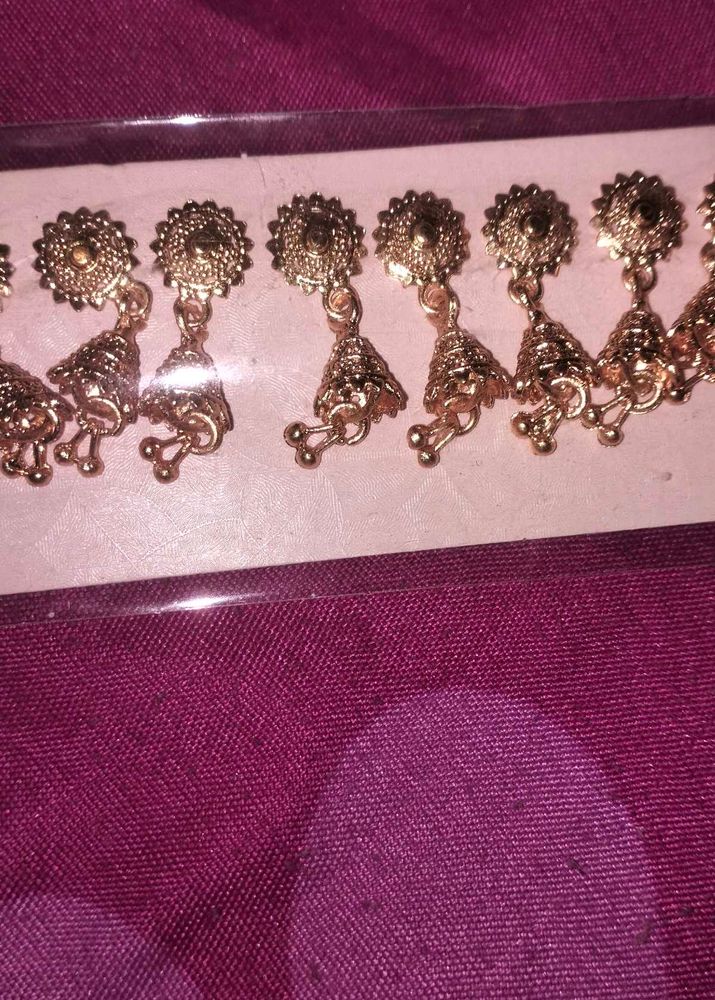 Mini Golden Jhumka(3 Pair/6 Piss)🌹
