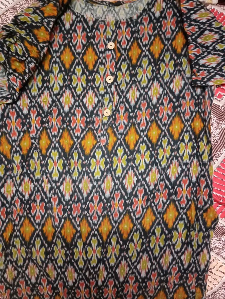 Patterned Button-Down Top