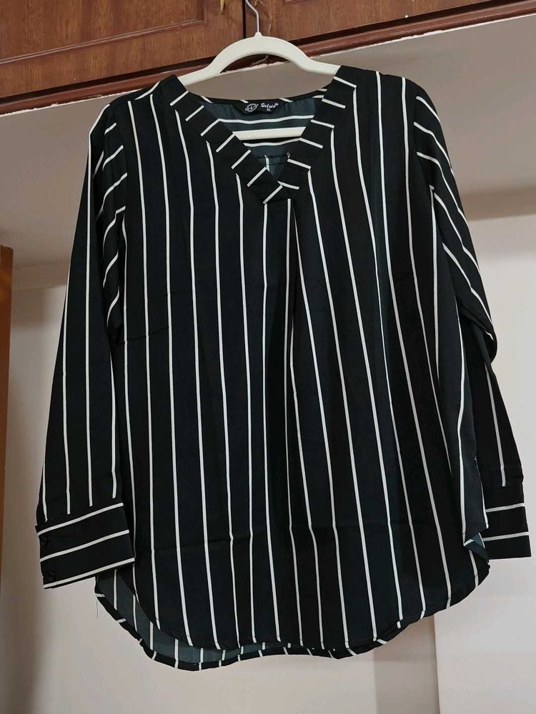 Striped V-Neck Top