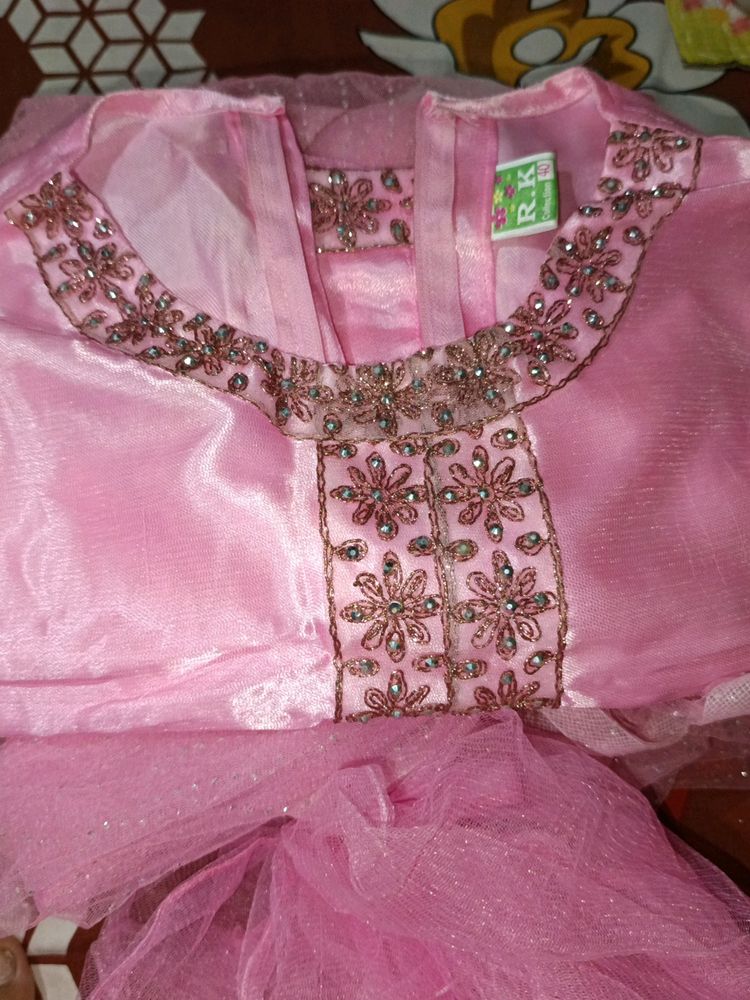 Pink Embellished Party Dress