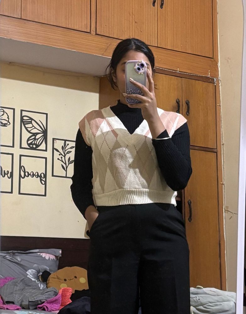 Argyle Knit Sweater Vest