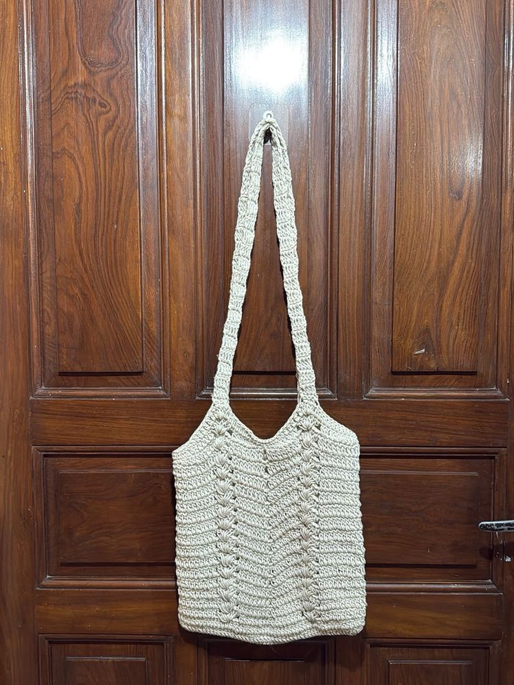 Crochet Oatmeal Handbag
