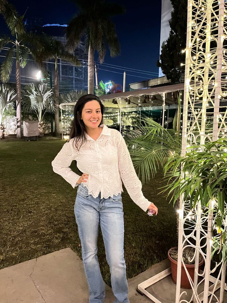 White Eyelet Top