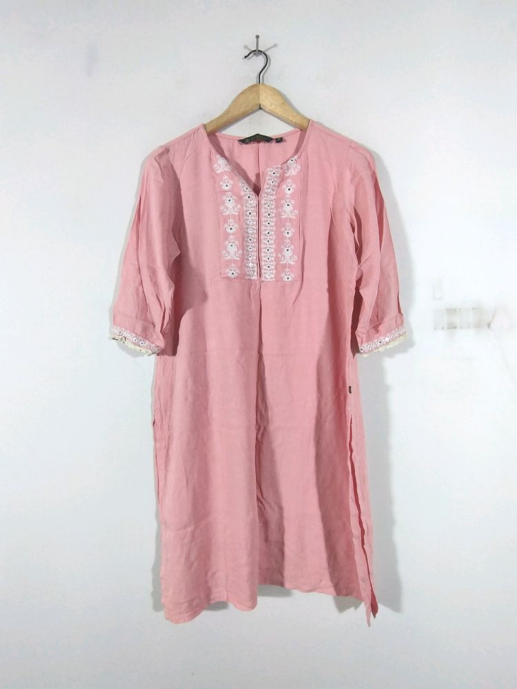 Pink Embroidered Kurta (Women's)