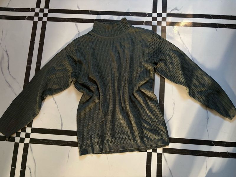 Green Turtleneck Sweater
