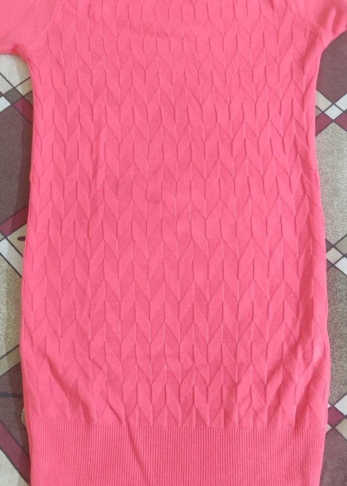 Coral Knit bodycon Dress