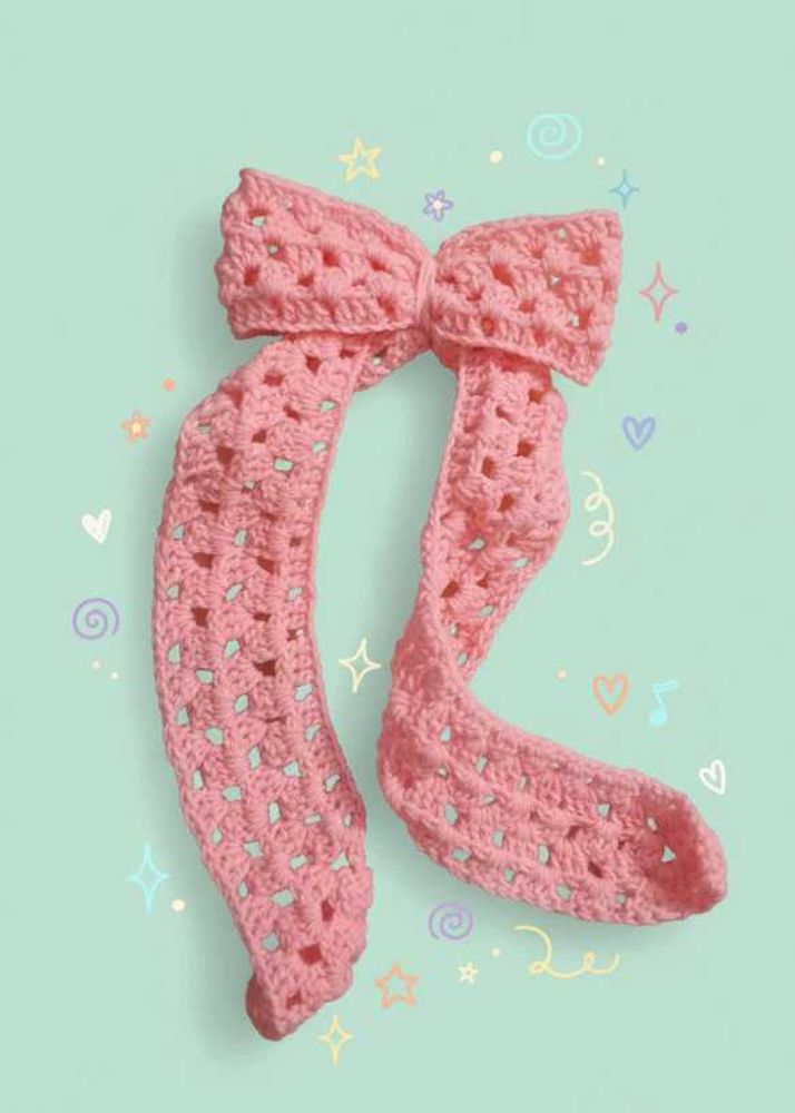 Crochet Pink Bow