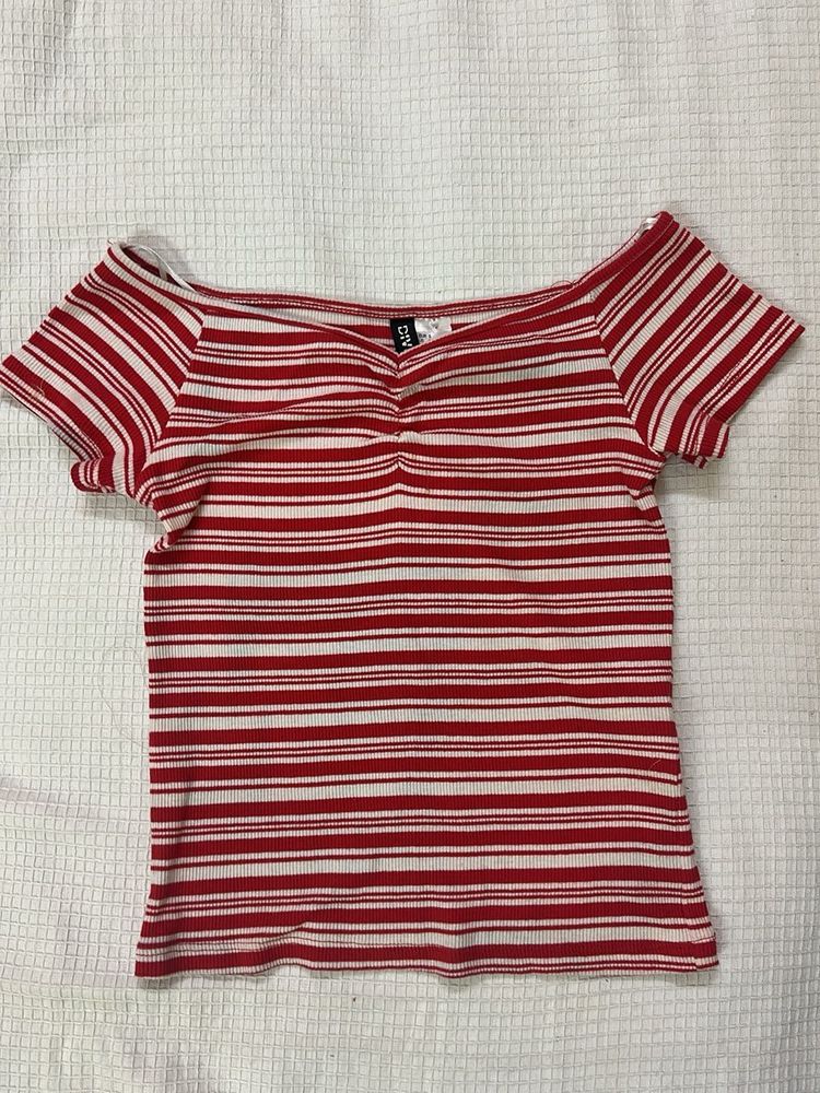 Striped Off-Shoulder Top