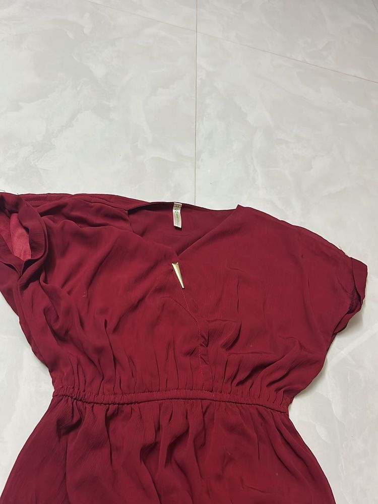 Red Maroon  Partywear Dress