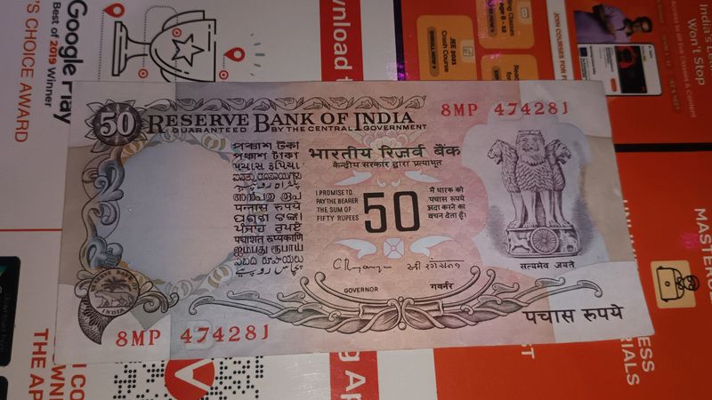 Raer old 50 Rupees note Parliament Edition