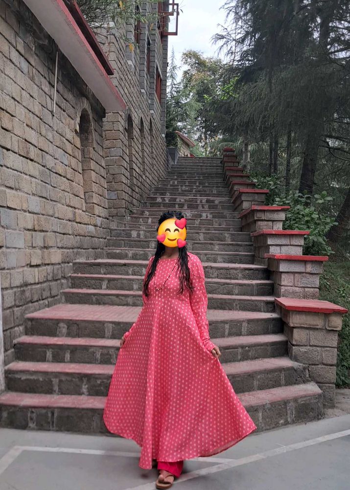 Elegant Pink Pinteresty Flowy Printed Dress