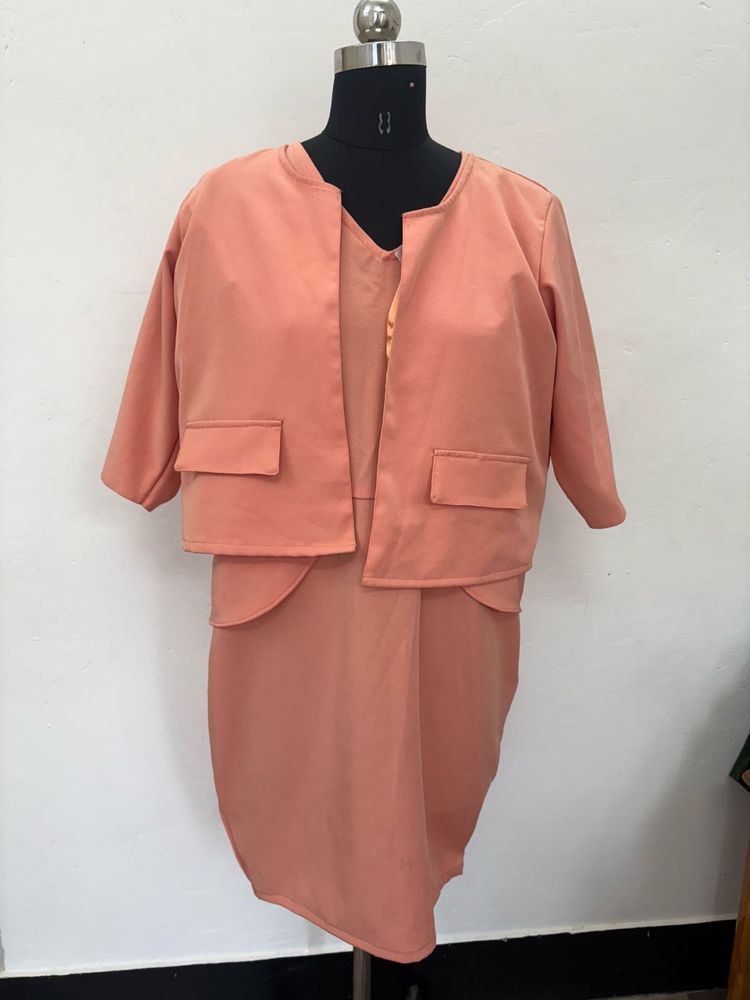 Peach Dress with Jacket