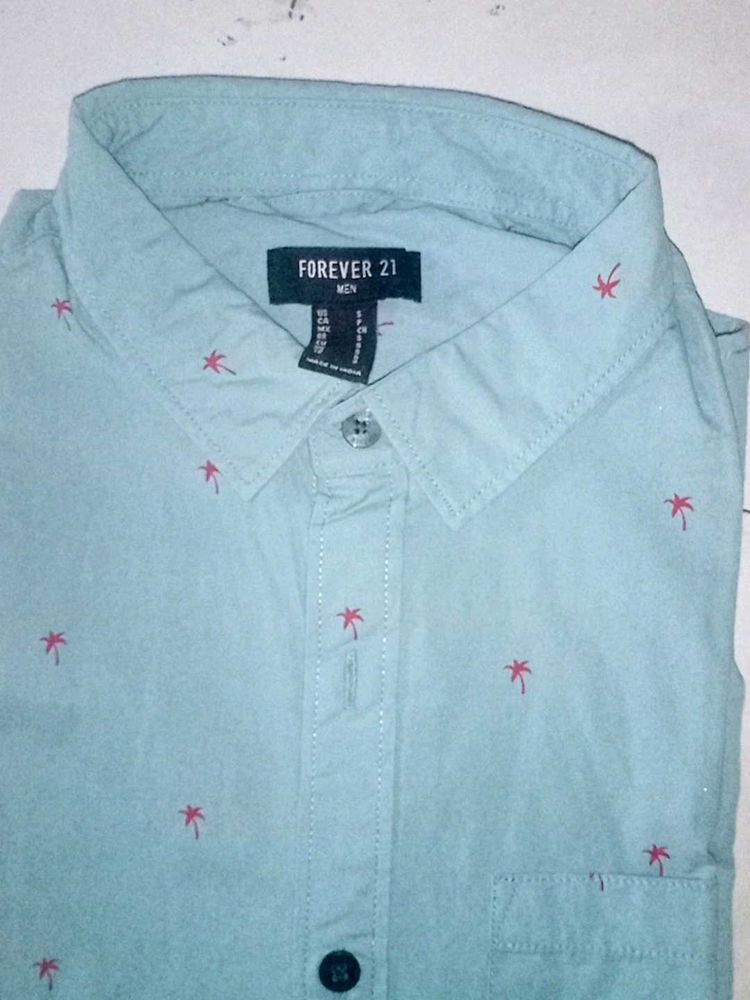 Forever 21 Men&#39;s Palm Tree Print Shirt