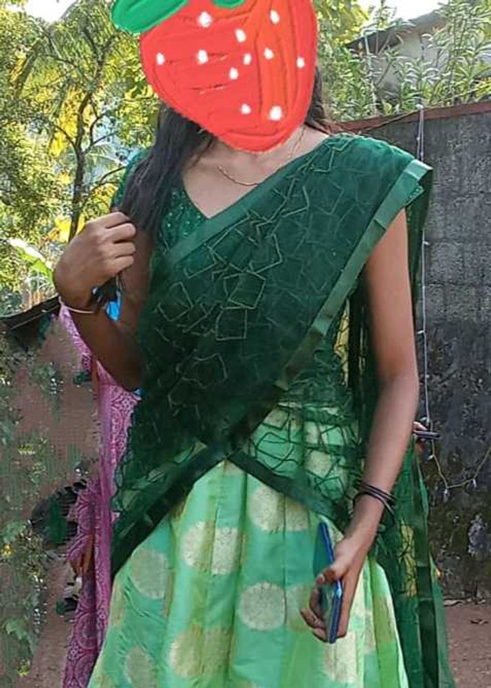 Pista Green Dhawani (skirt, blouse and dupatta)