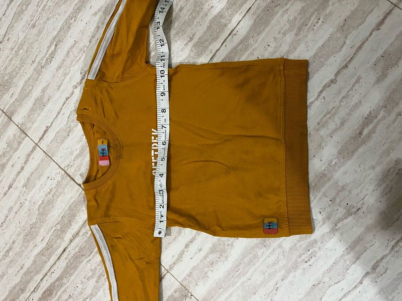 Kids Long Sleeve Mustard T shirt and pants