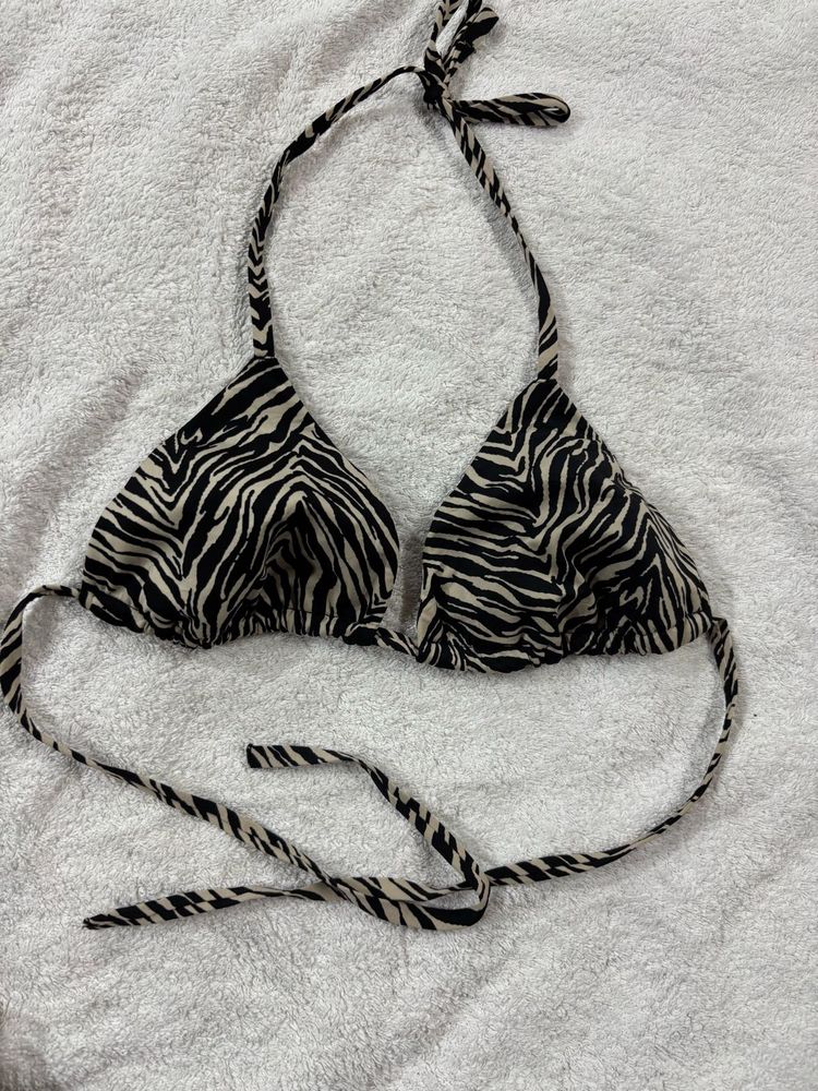 Zebra Print Bikini Top