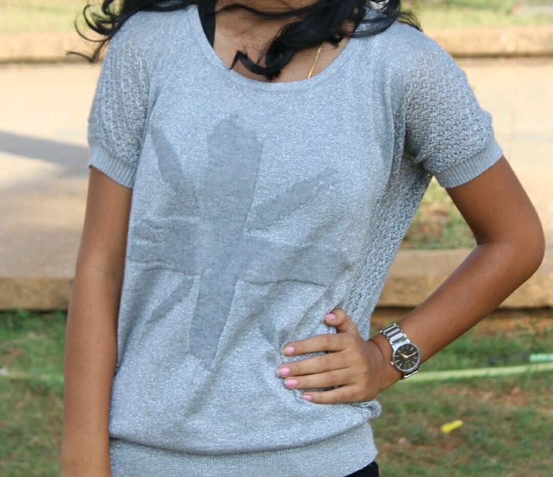 Silver Knit Union Jack Tee