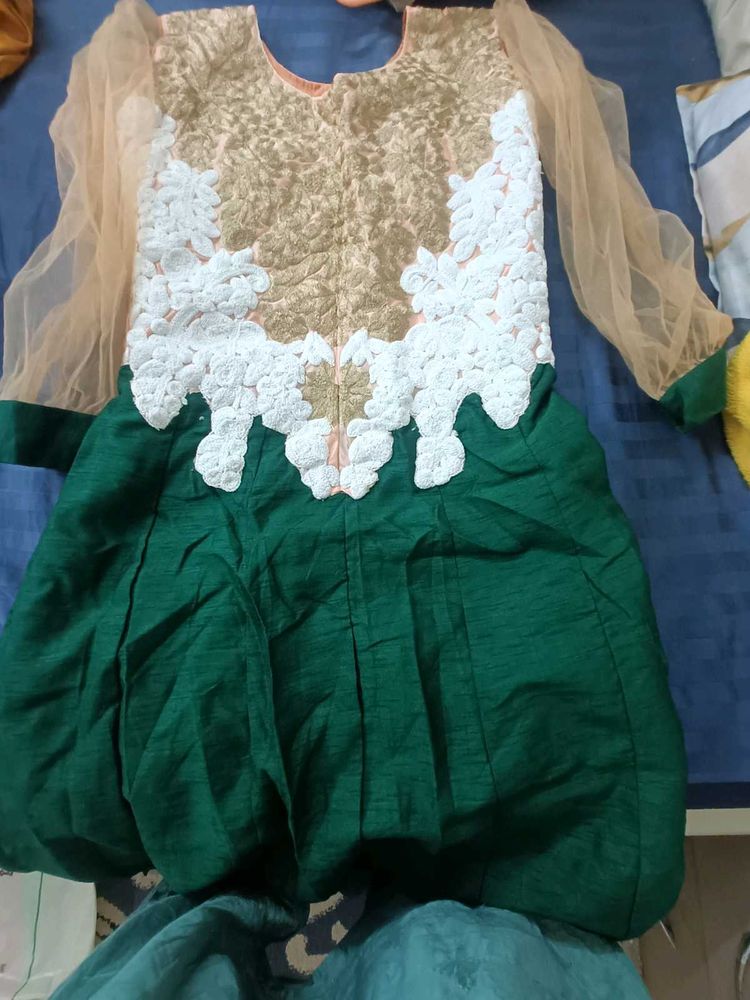 Green &amp; Gold Party Dress