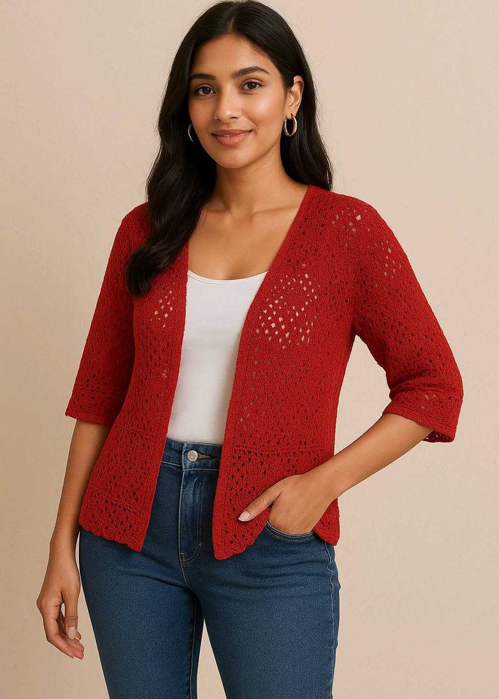 Red Knit Cardigan