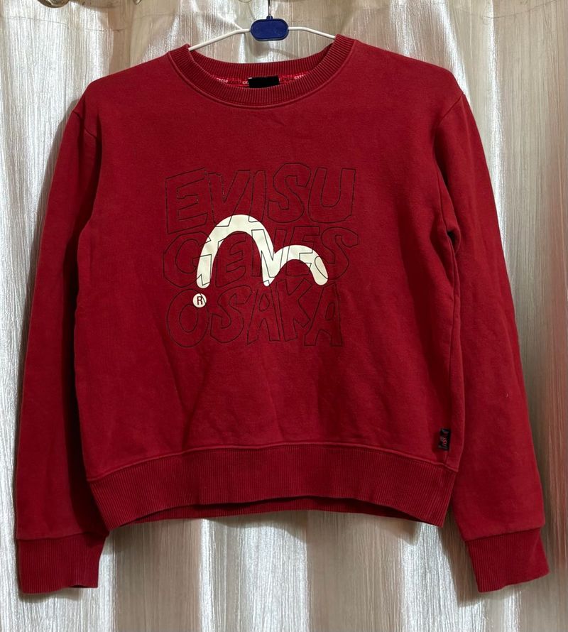 Evisu Red Graphic Print Sweatshirt