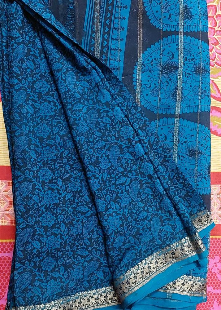 Elegant Blue Mysoore Silk Saree
