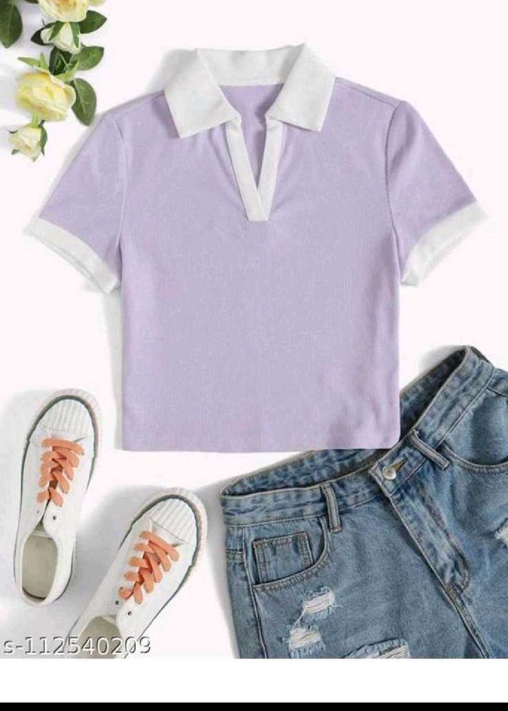 Lilac Polo Crop Top With FREEBIESSSSS 😍