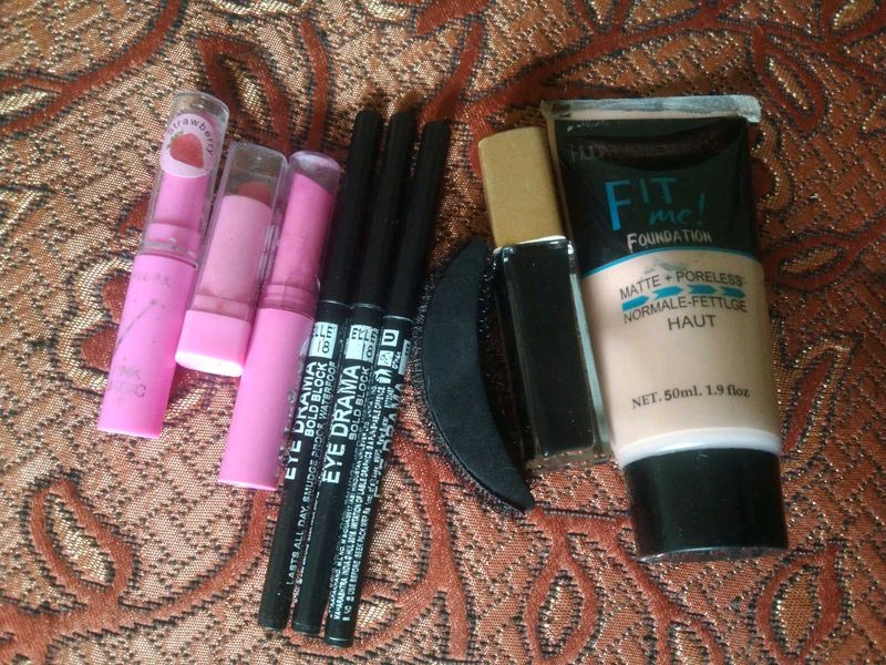 Combo Of Lipstic Kajal Foundation Maskara