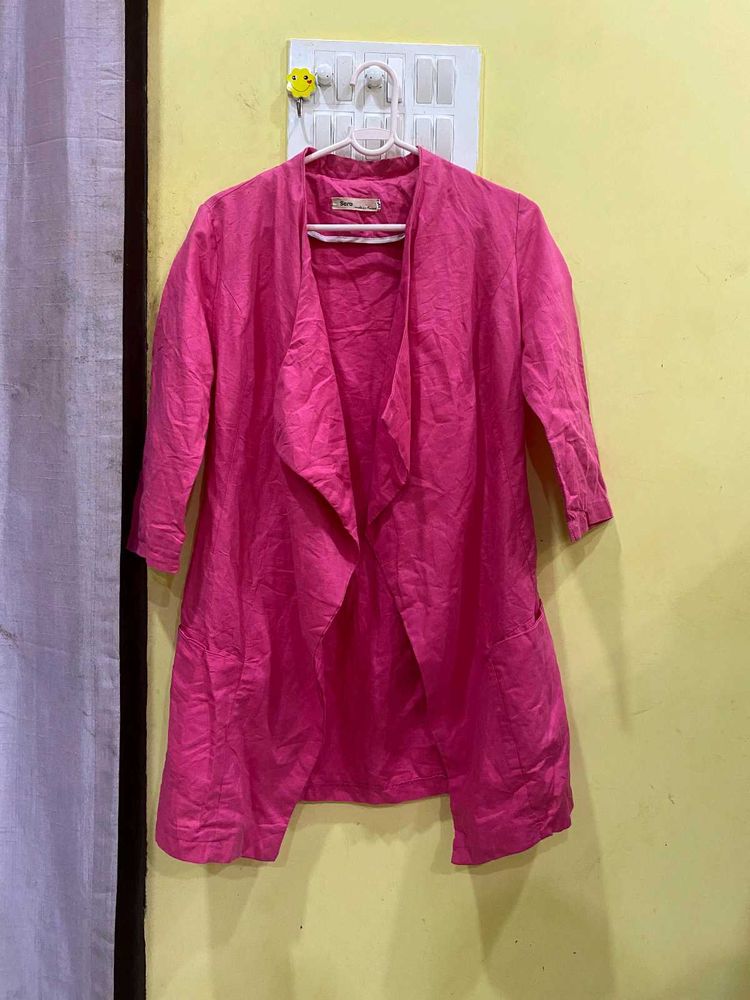 Pink Open Front Blazer