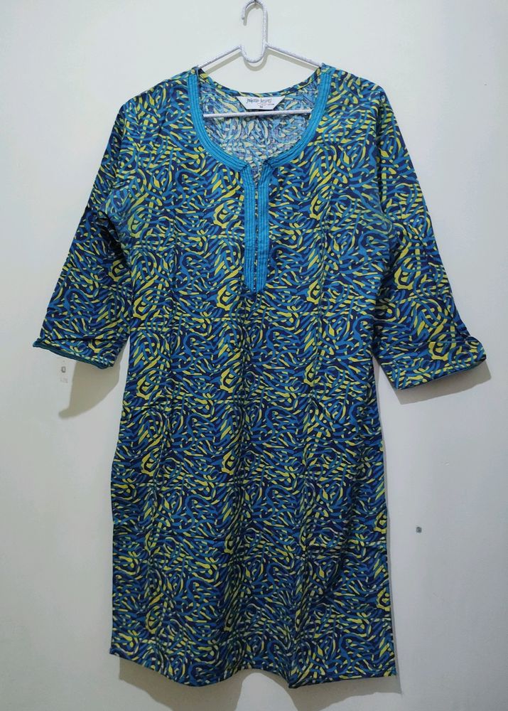 Jaipur Kurti Abstract Print Multi Color Kurta