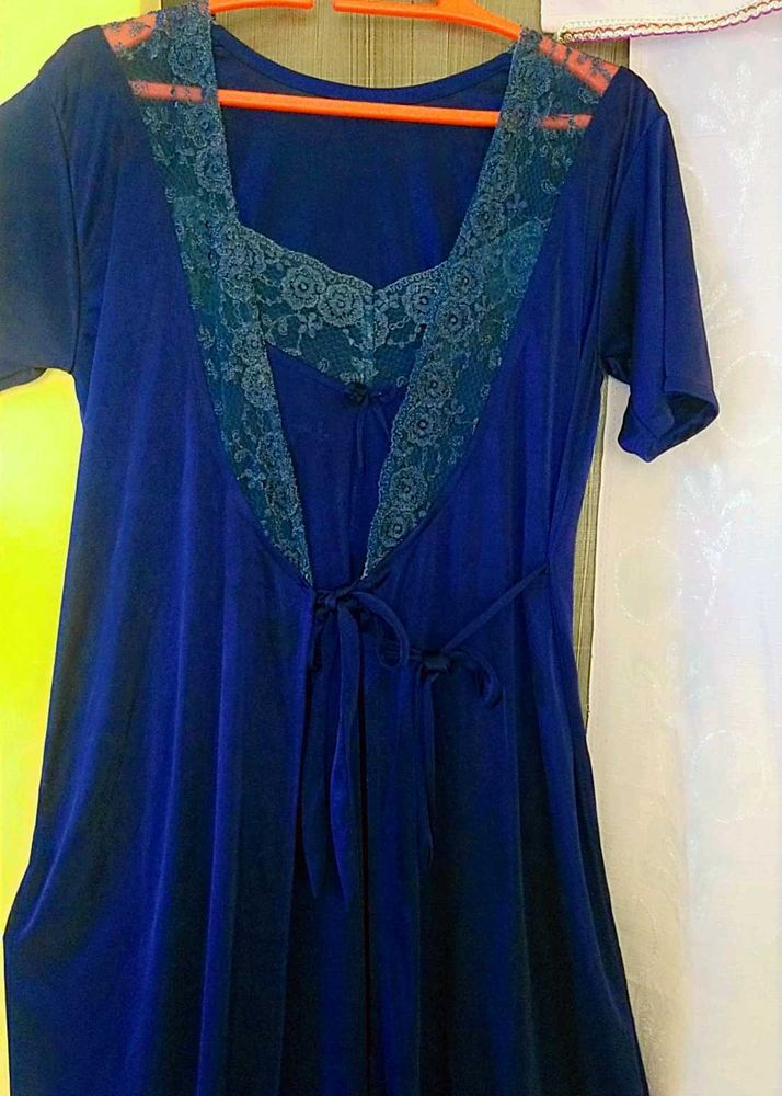 Vintage Navy Blue Nightgown