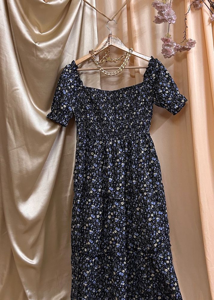 Floral Smocked Midi Dress