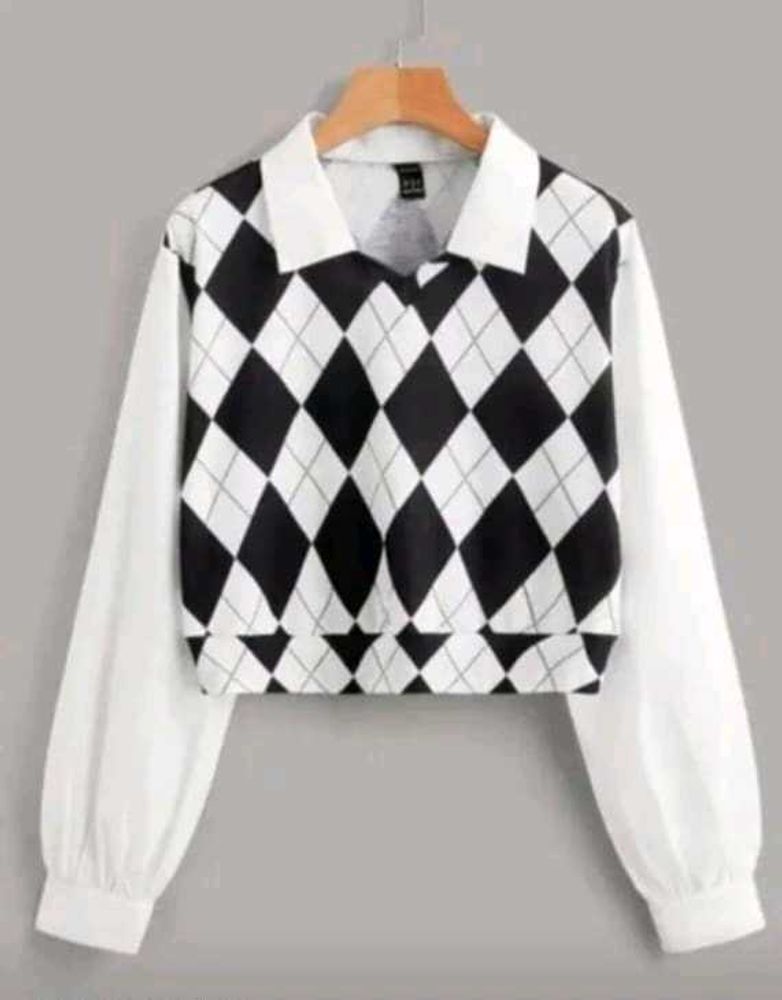 Trendy Argyle Crop Top