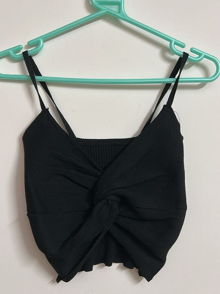 Black Ruched Cami Top