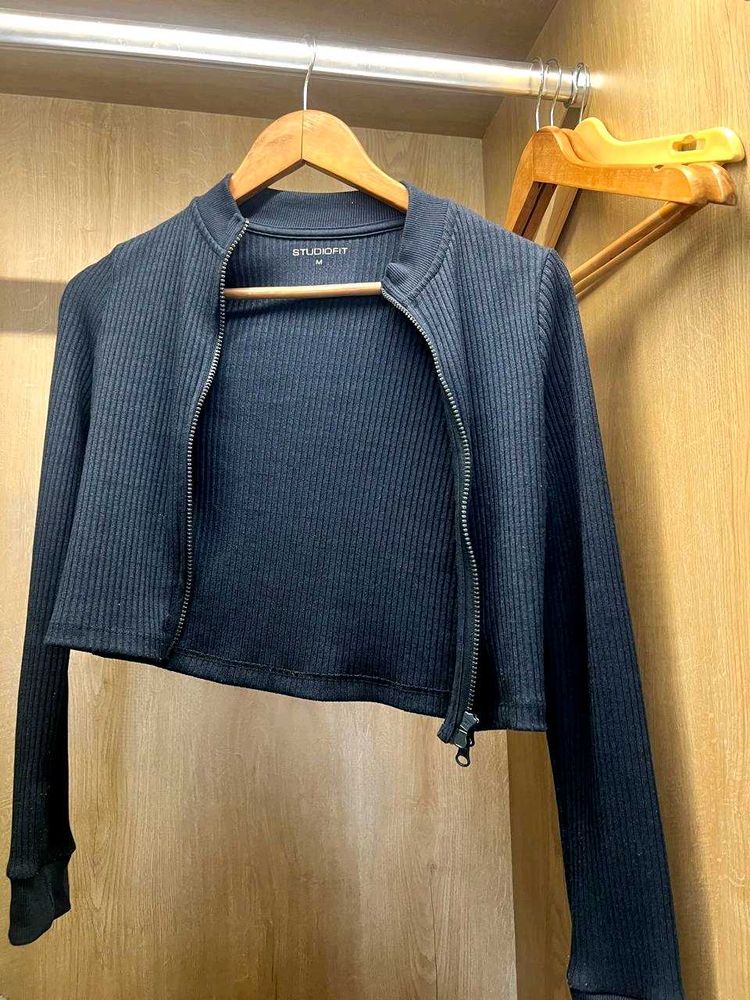 Studiofit navy Cropped Jacket