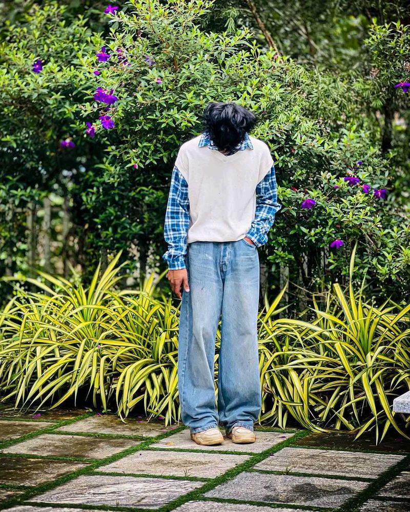 Baggy Jeans &amp; Layered Top all size