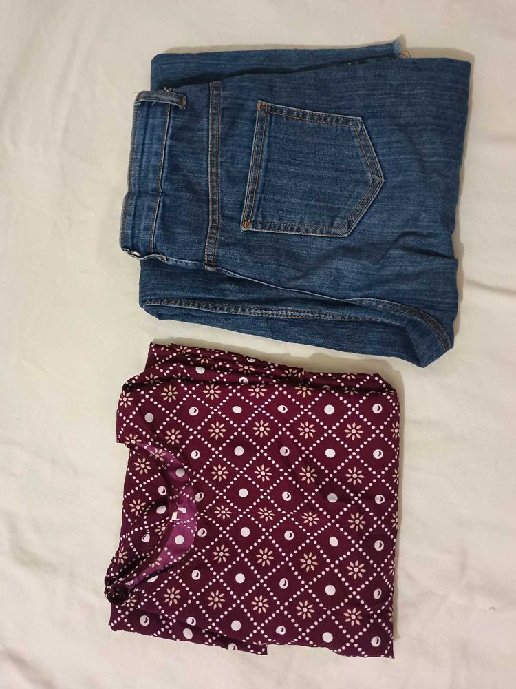 Jean And Kurti Set
