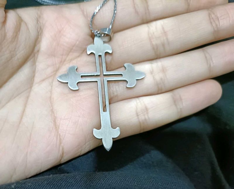Silver Cross Pendant Necklace