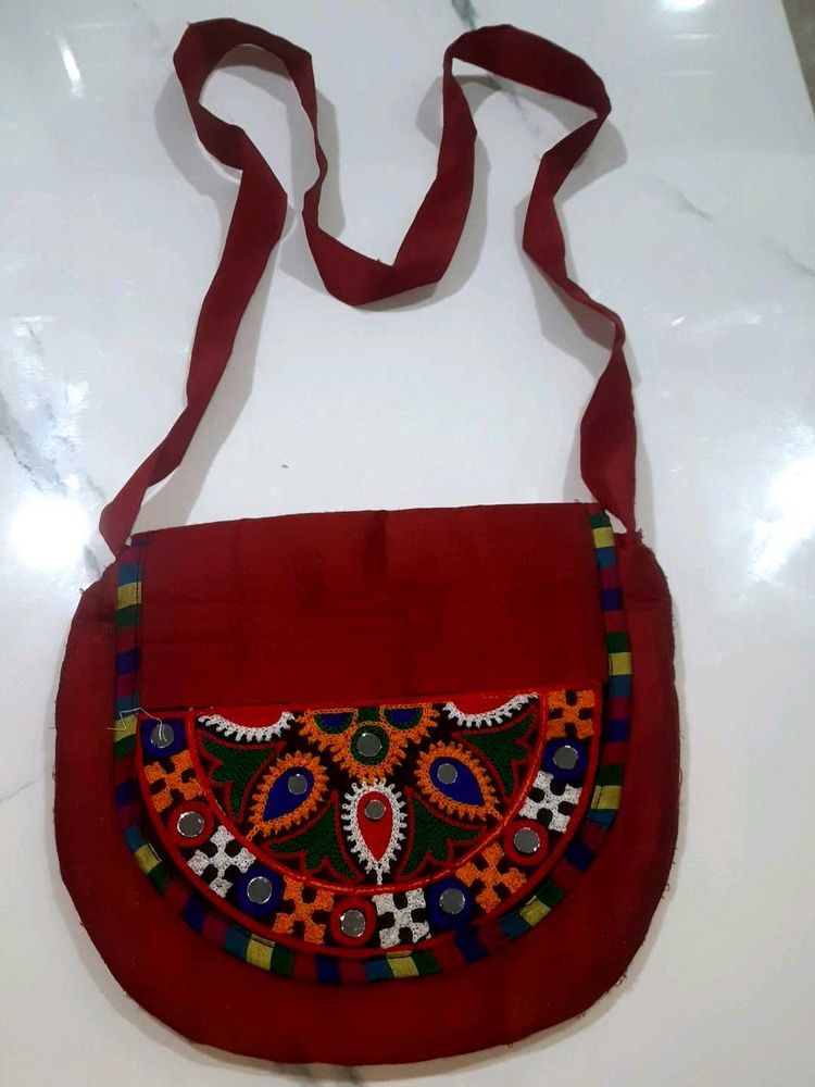 Embroidered Shoulder Bag